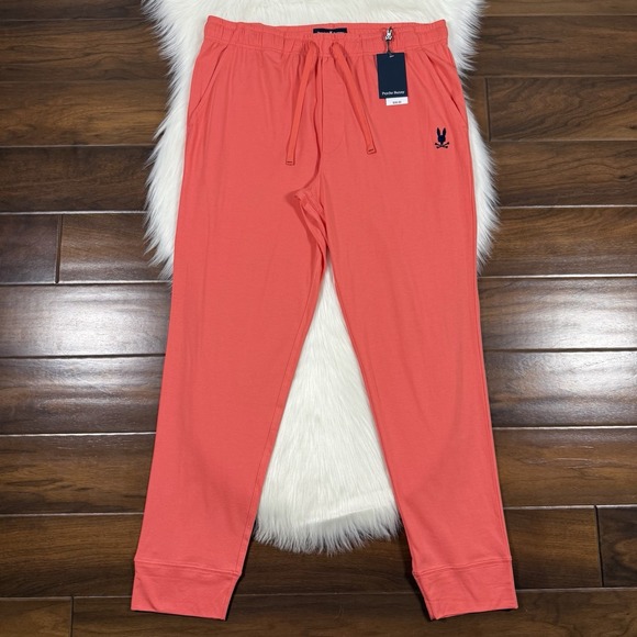 Psycho Bunny Men's Size Large Coral Jersey Sleep Lounge Pajama Pants - Picture 1 of 9